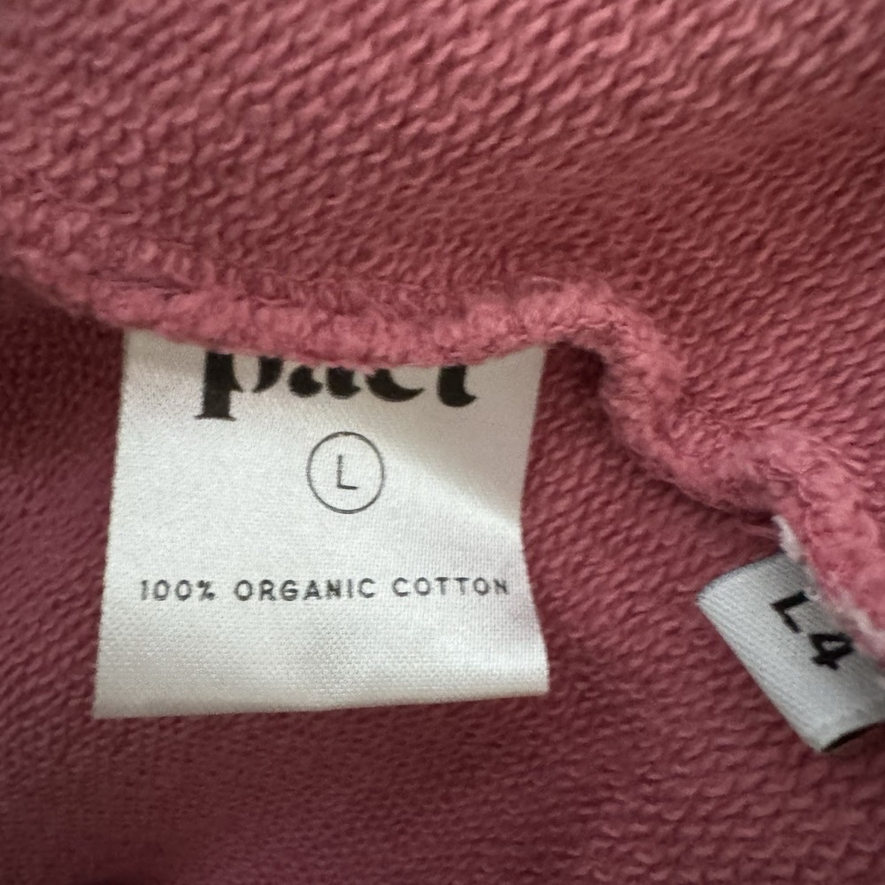Pact Organic Cotton Crew Neck Sweatshirt Women's Large Dusty Rose Pink - Picture 5 of 8